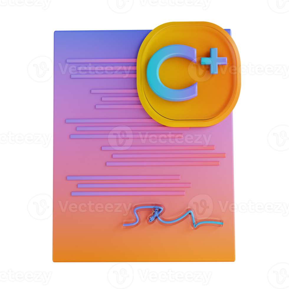3D illustration colorful assignment report card png