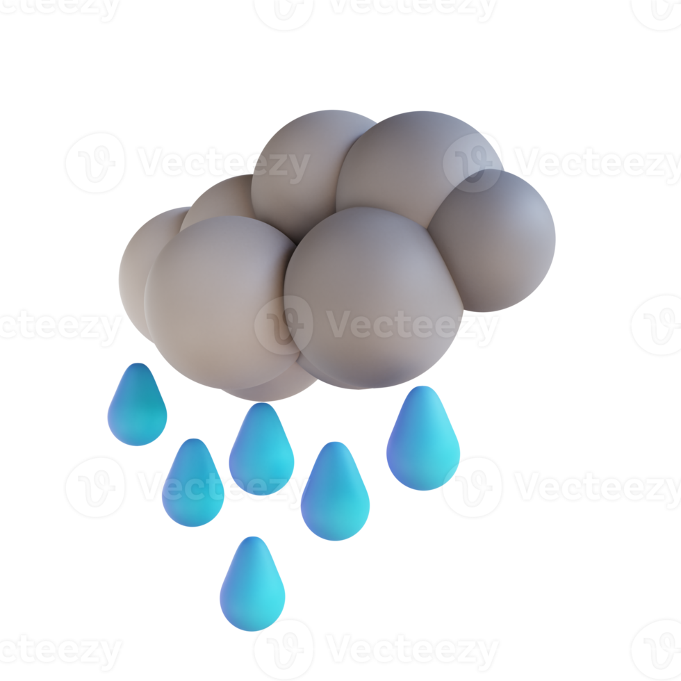 3d illustratie zwaar regen png