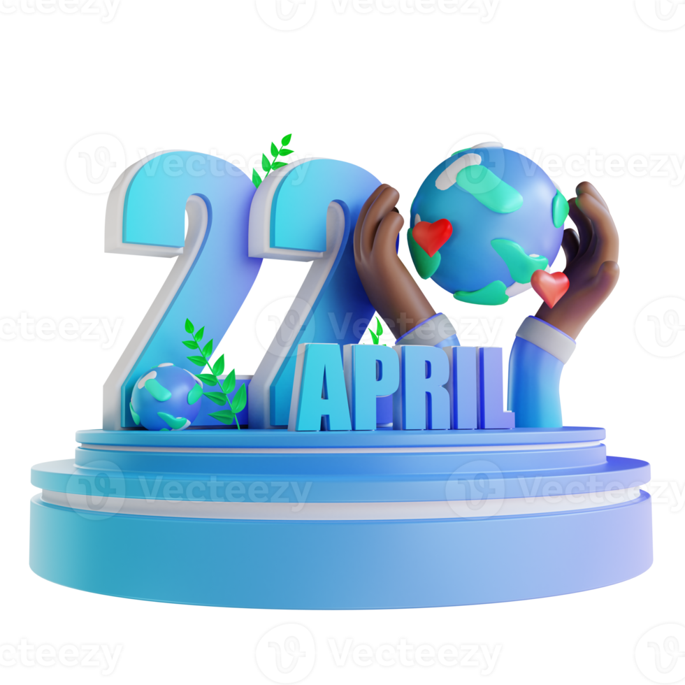 3d illustration podium jour de la terre mère png