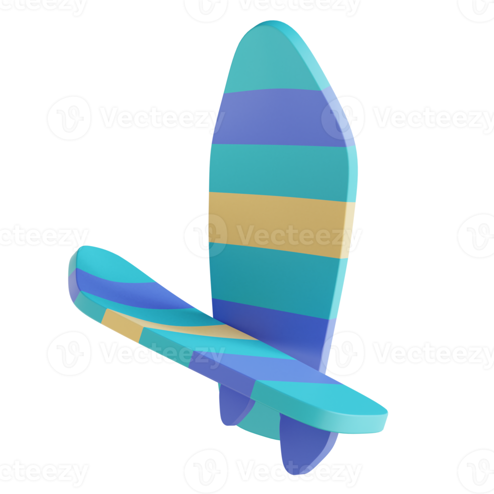 3D illustration surfing board png