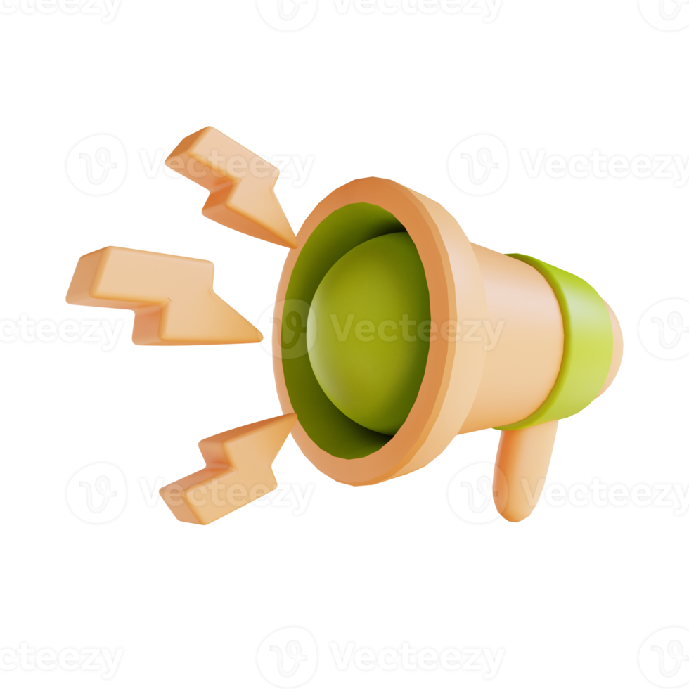 3D illustration megaphone png