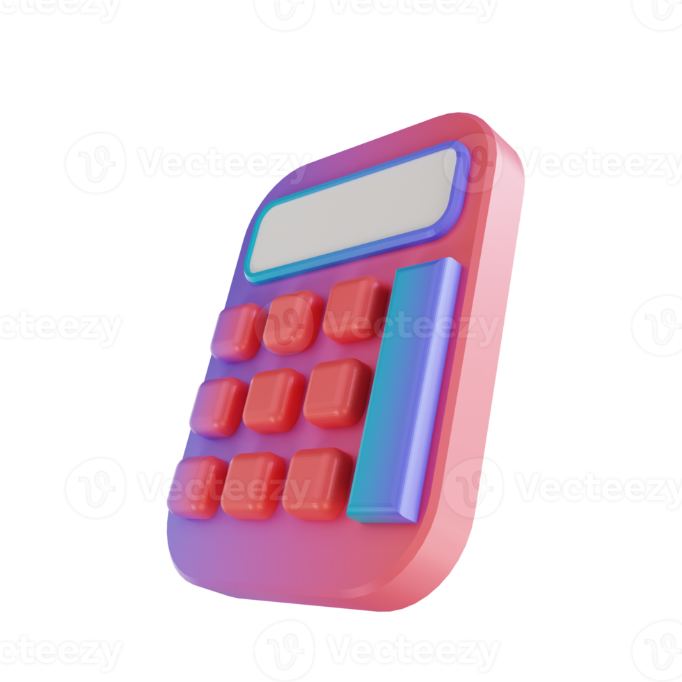 calculadora colorida ilustración 3d png