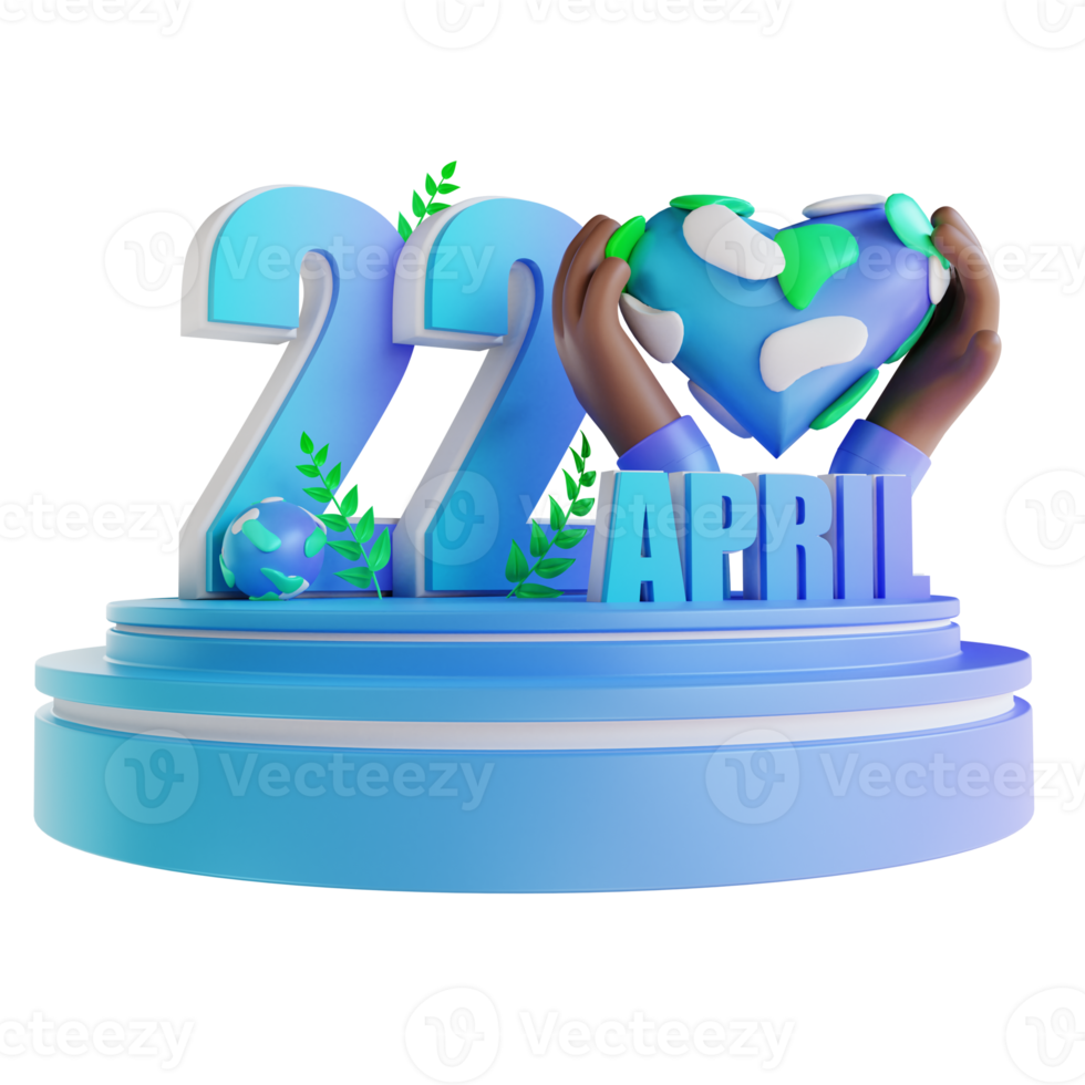 3D illustration Podium Mother Earth Day png