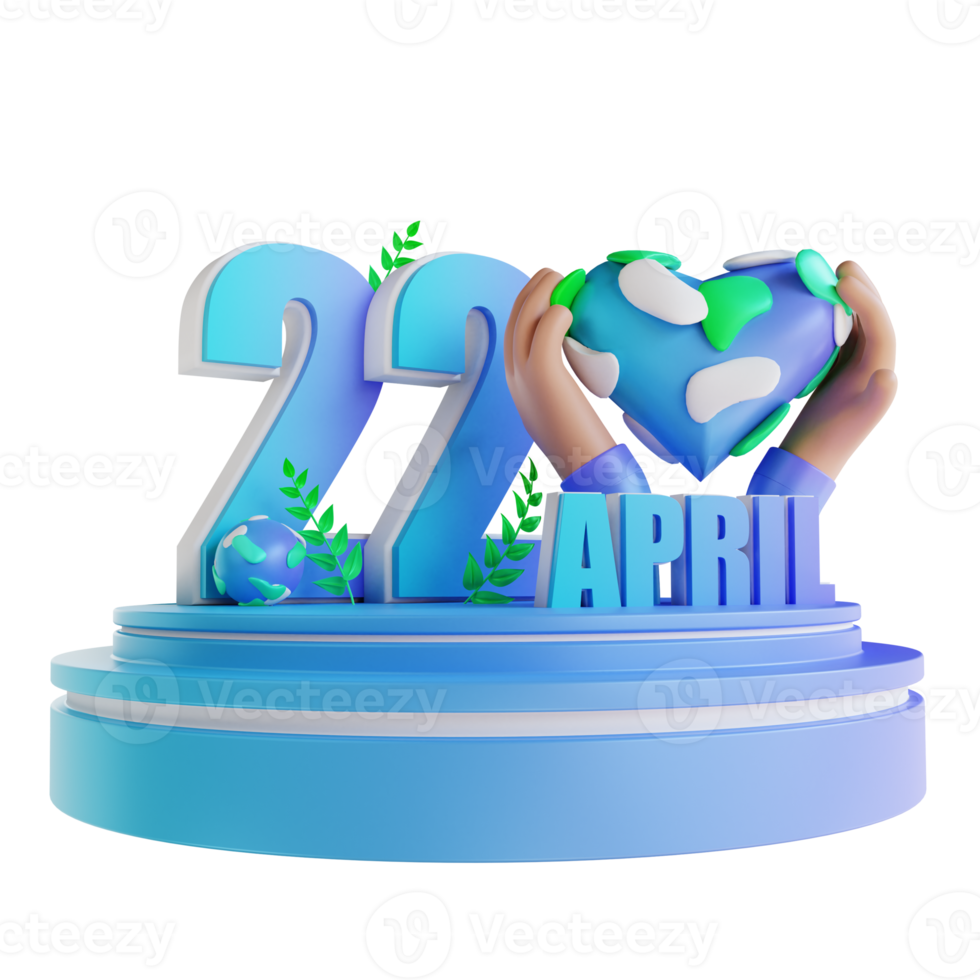 3D illustration Podium Mother Earth Day png