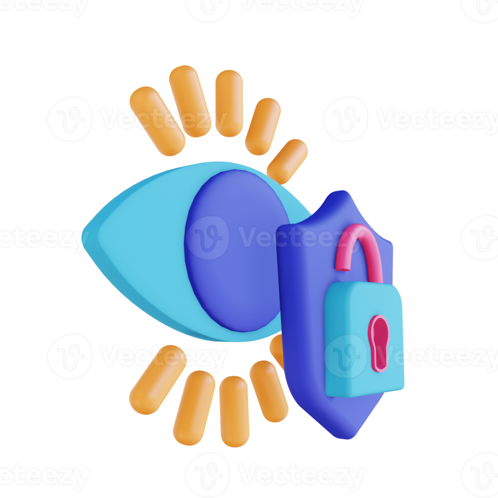 3D illustration eye scan security png