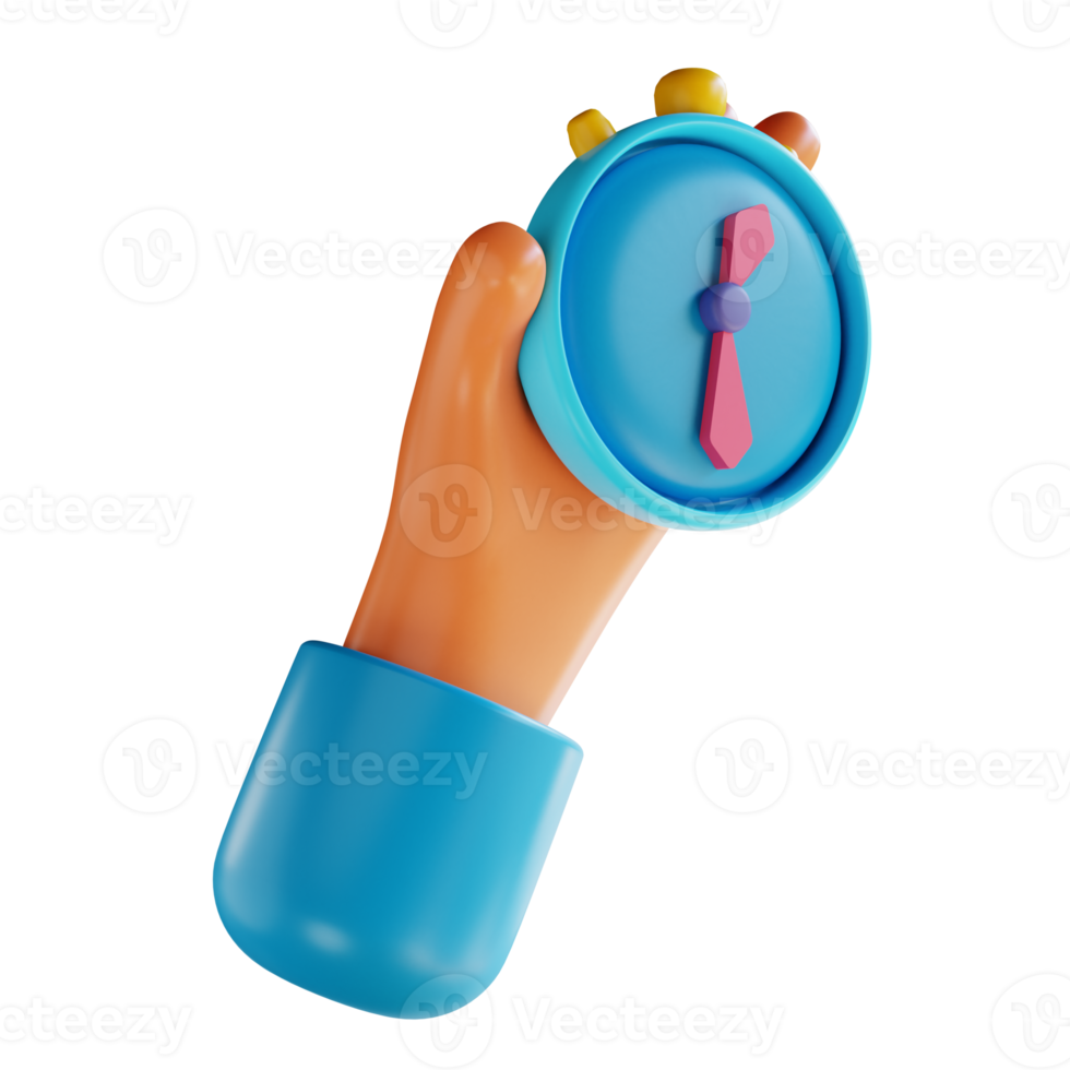 3D illustration hand and time management suitable for marketing png