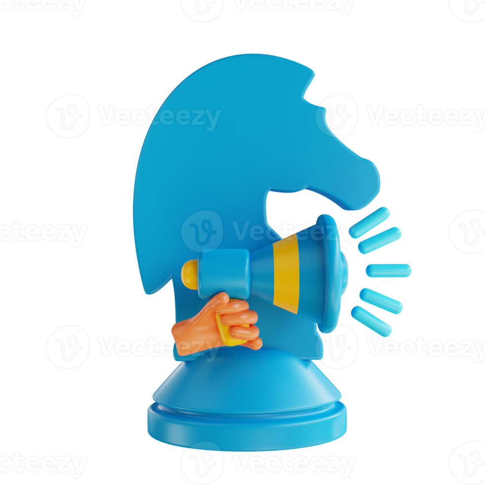 3D illustration strategy promotion suitable for marketing png