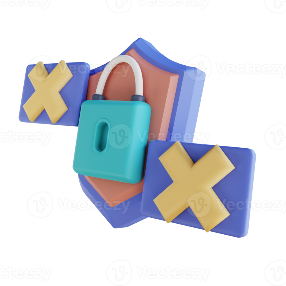 3D illustration wrong key png