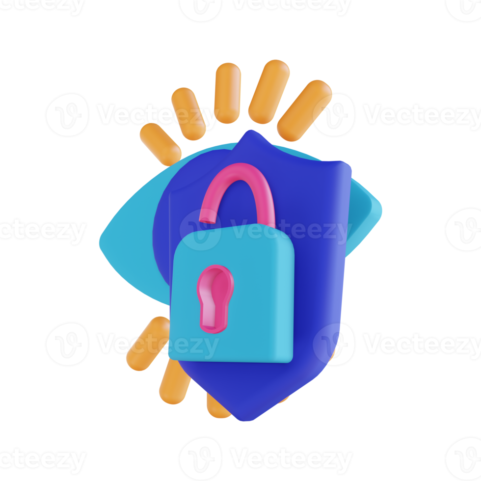 3D illustration eye scan security png