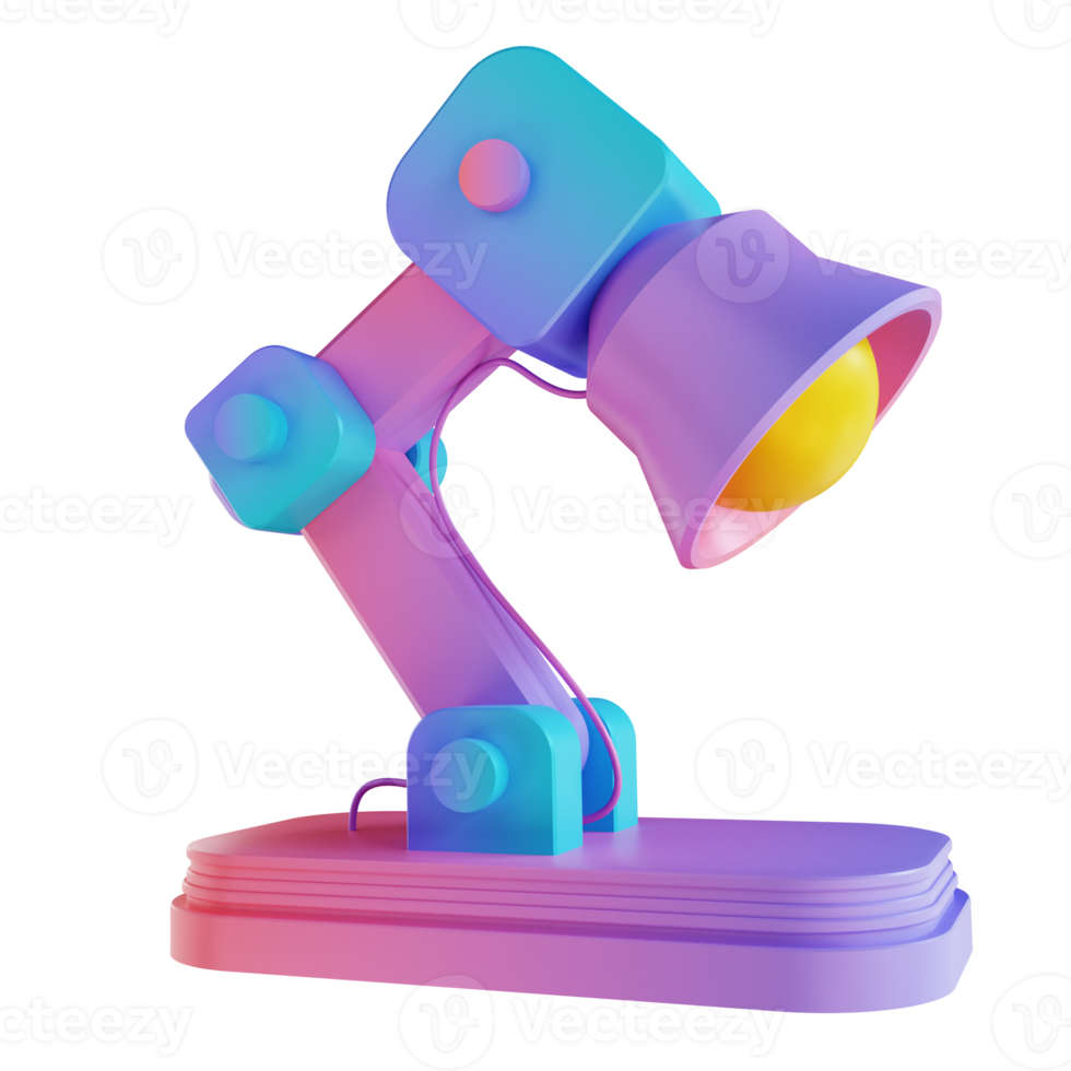 3D illustration colorful study lamp png
