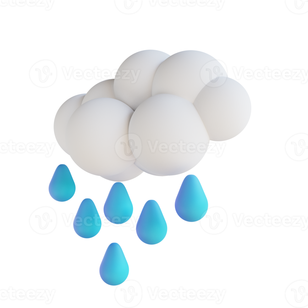 3d ilustración clima lluvioso png