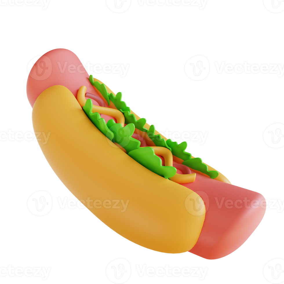 3d, illustration, hot-dog png