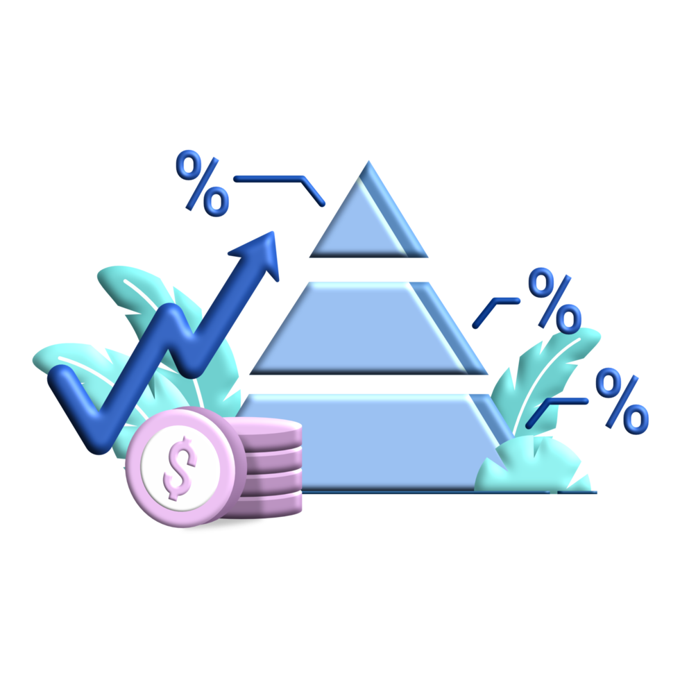 inflation rate formula 3d flat Illustration for business finance chart