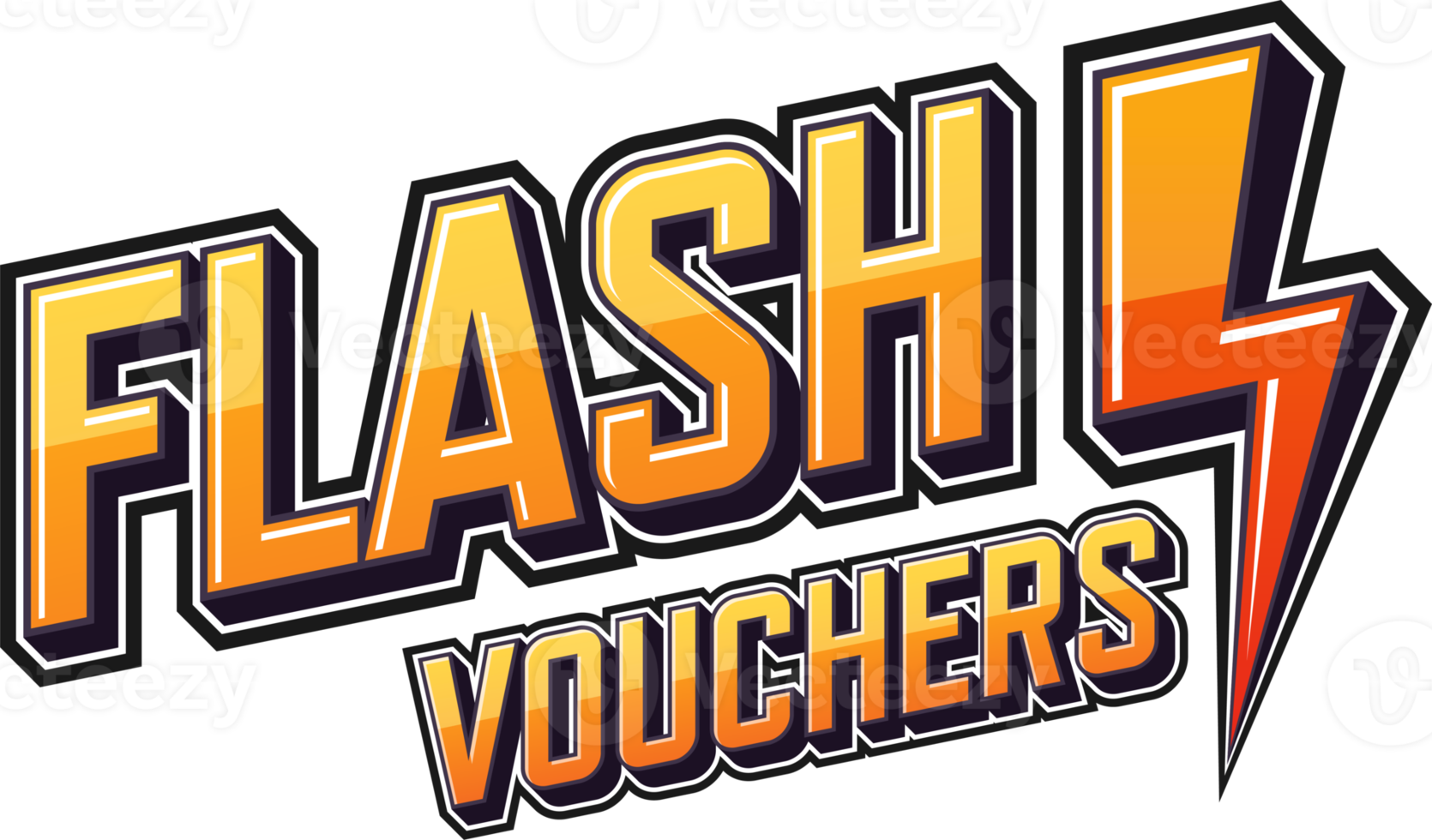 Flash vouchers, Speech poster. Text art online marketing design