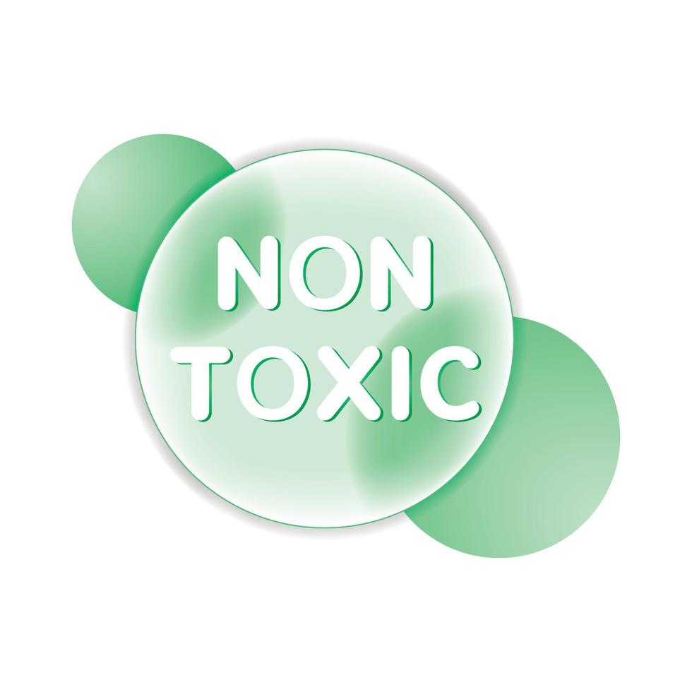 Non toxic icon round vector illustration of design element for zero waste label or promo sign in glassmorphism style