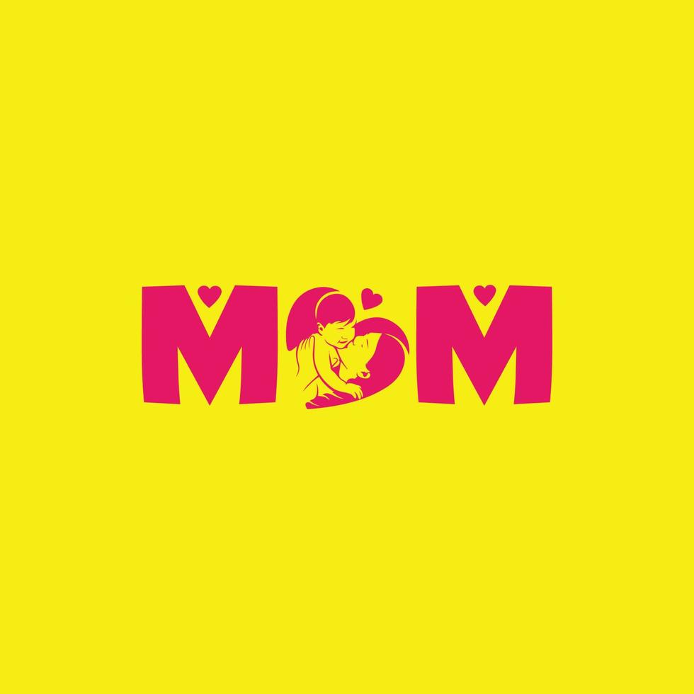 Happy mother's day mom text design.Vector illustration template. vector