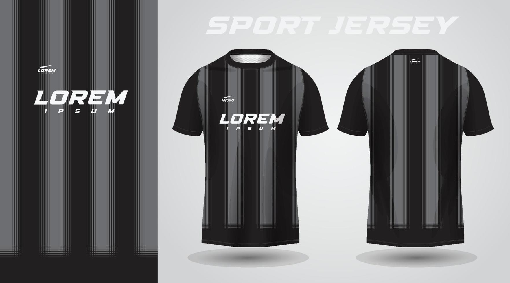 diseño de camiseta deportiva de camisa negra vector