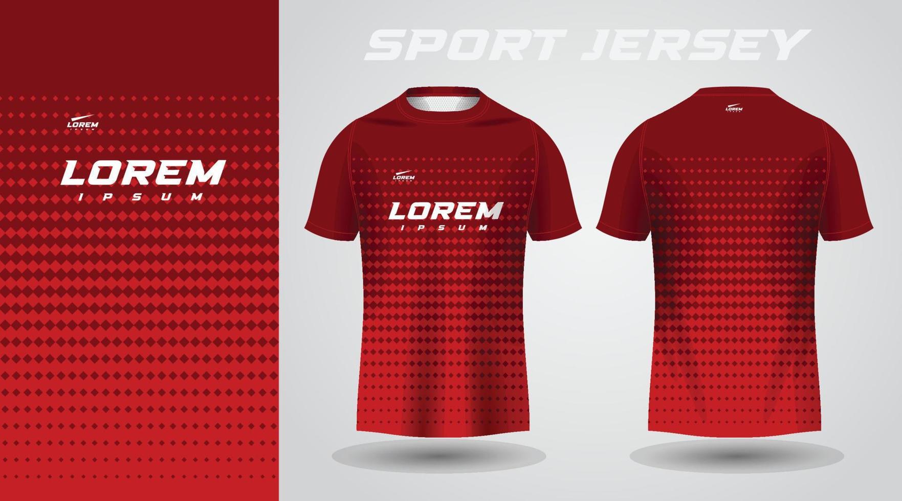 diseño de camiseta deportiva de camisa roja vector