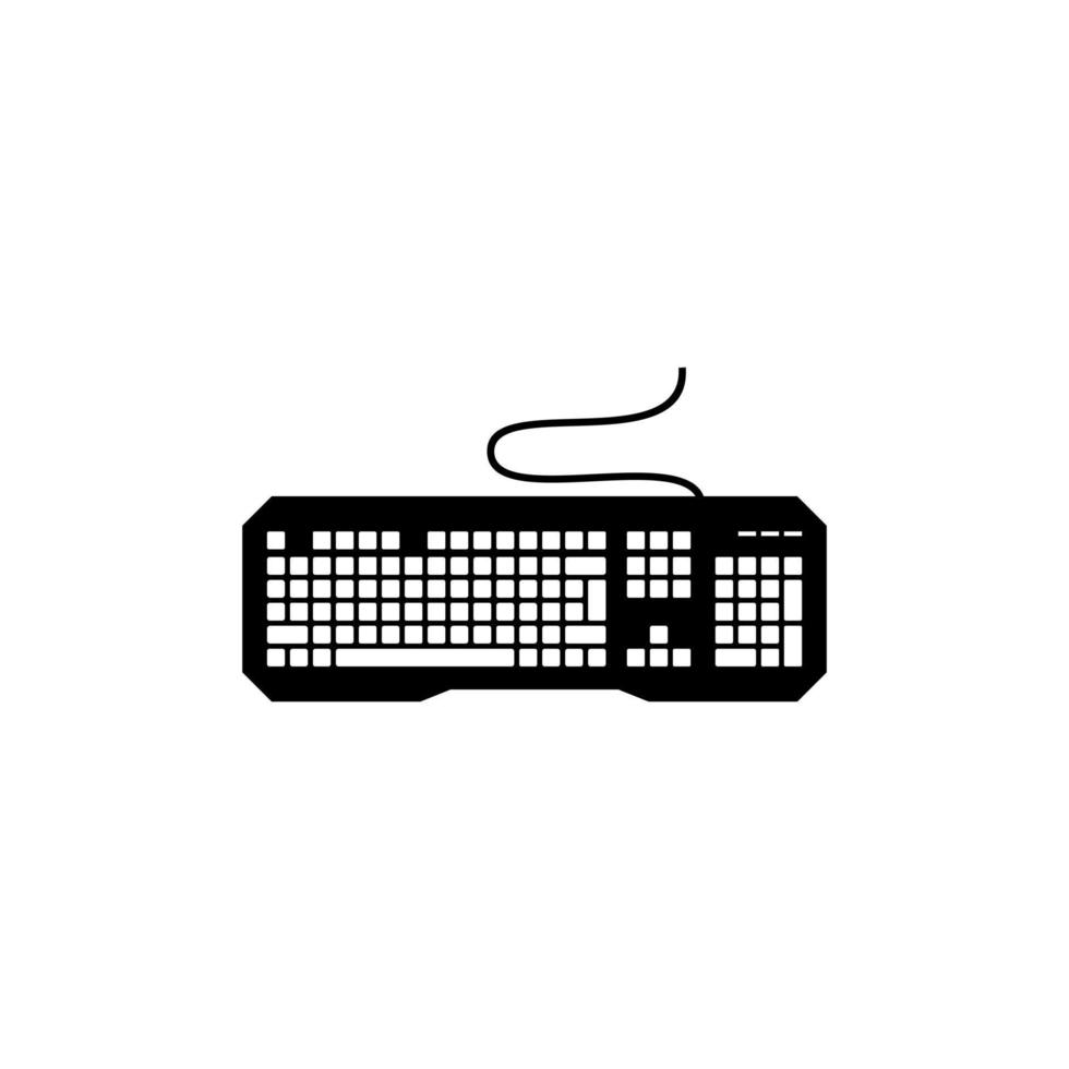 icono de teclado - ilustración vectorial, diseño de emblema de icono de teclado sobre un fondo blanco. adecuado para su necesidad de diseño, logotipo, ilustración, animación, etc. vector