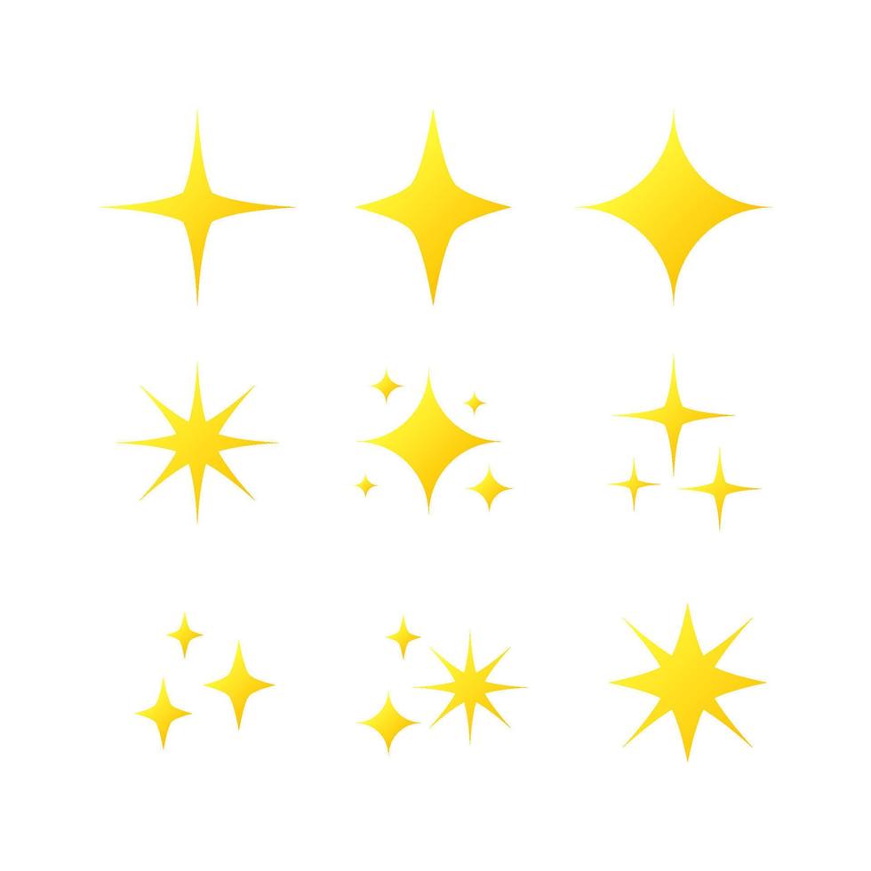 diseño de colección de estrellas brillantes degradadas vector