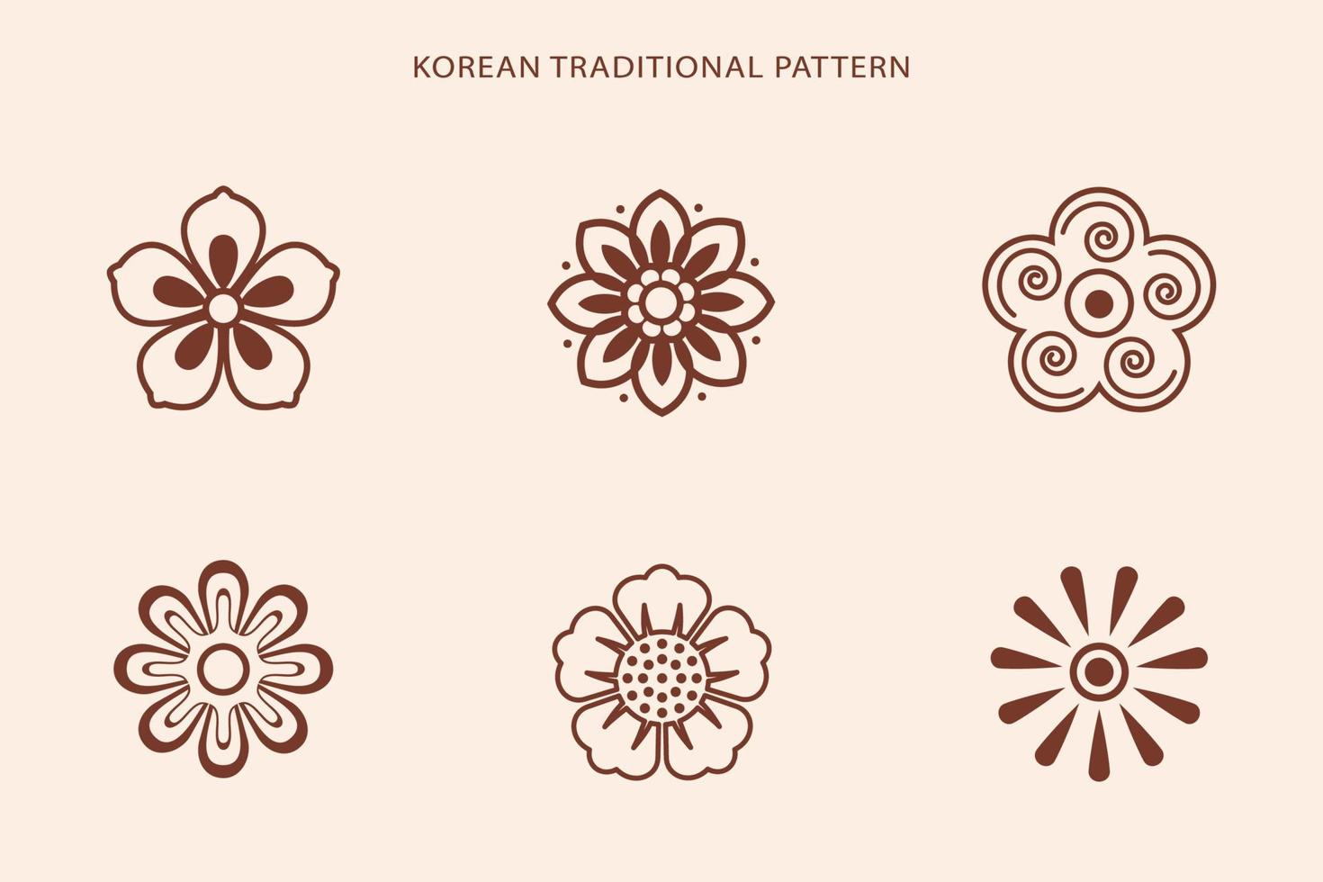 Korean traditional line pattern. Asian style. Korea, china symbol vector