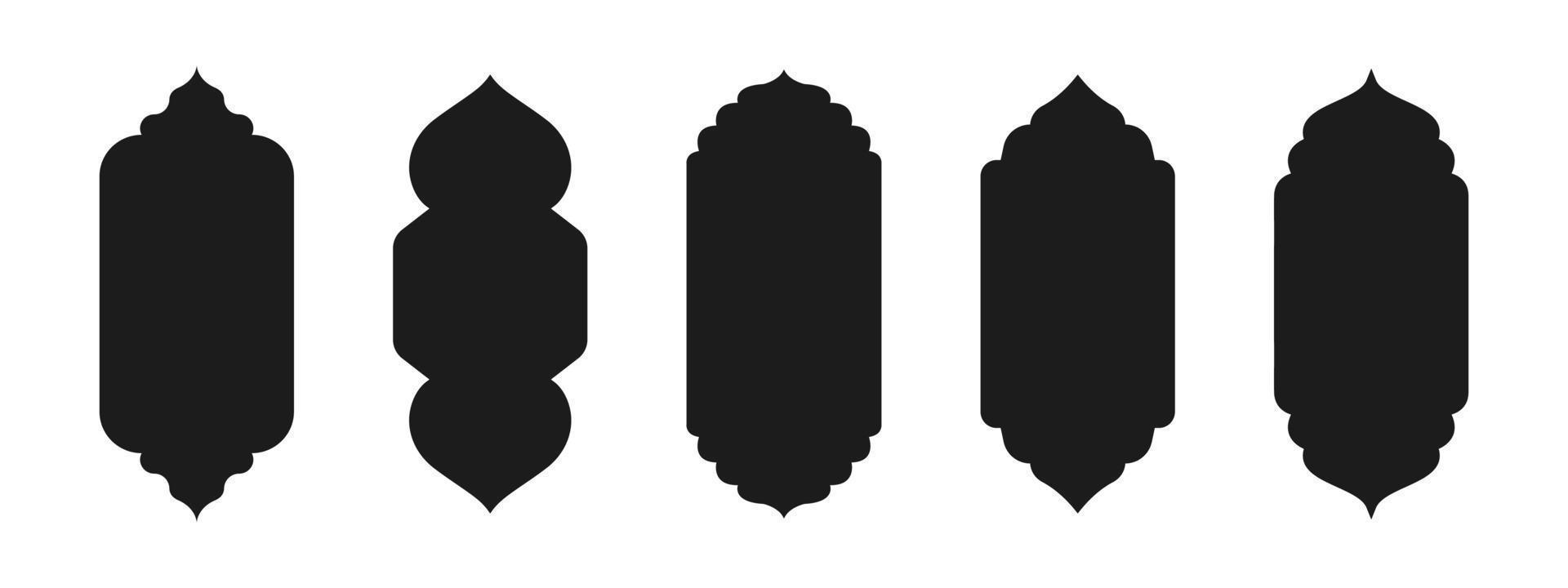 Islamic vector shape of a window or door arch. Arab frame set