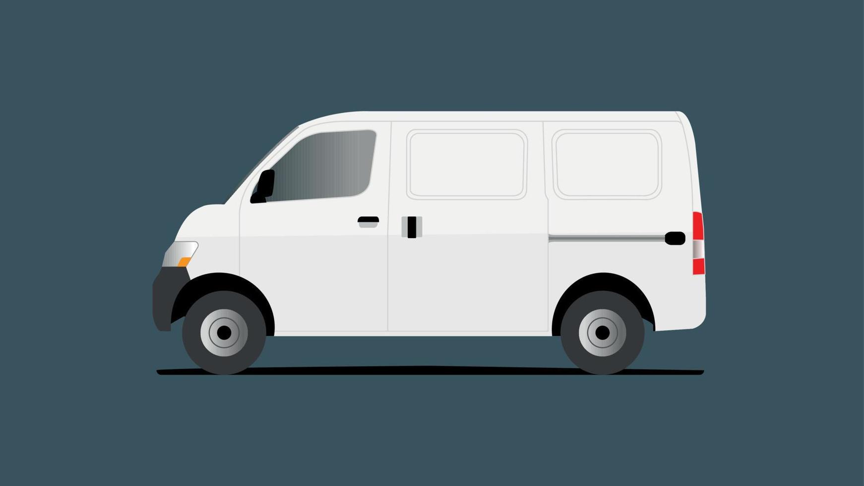 Ilustración de vector de coche de furgoneta de entrega