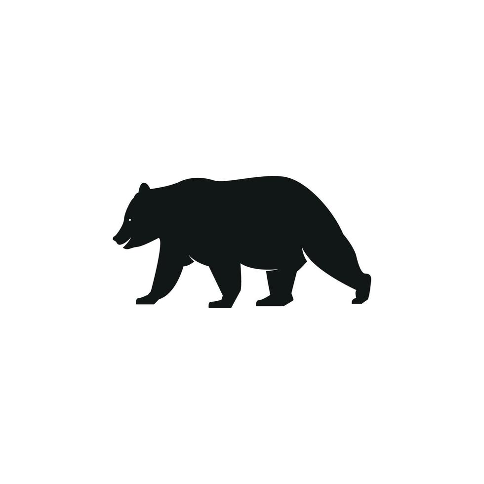 Bear logo template, line art animal, Bear icon vector