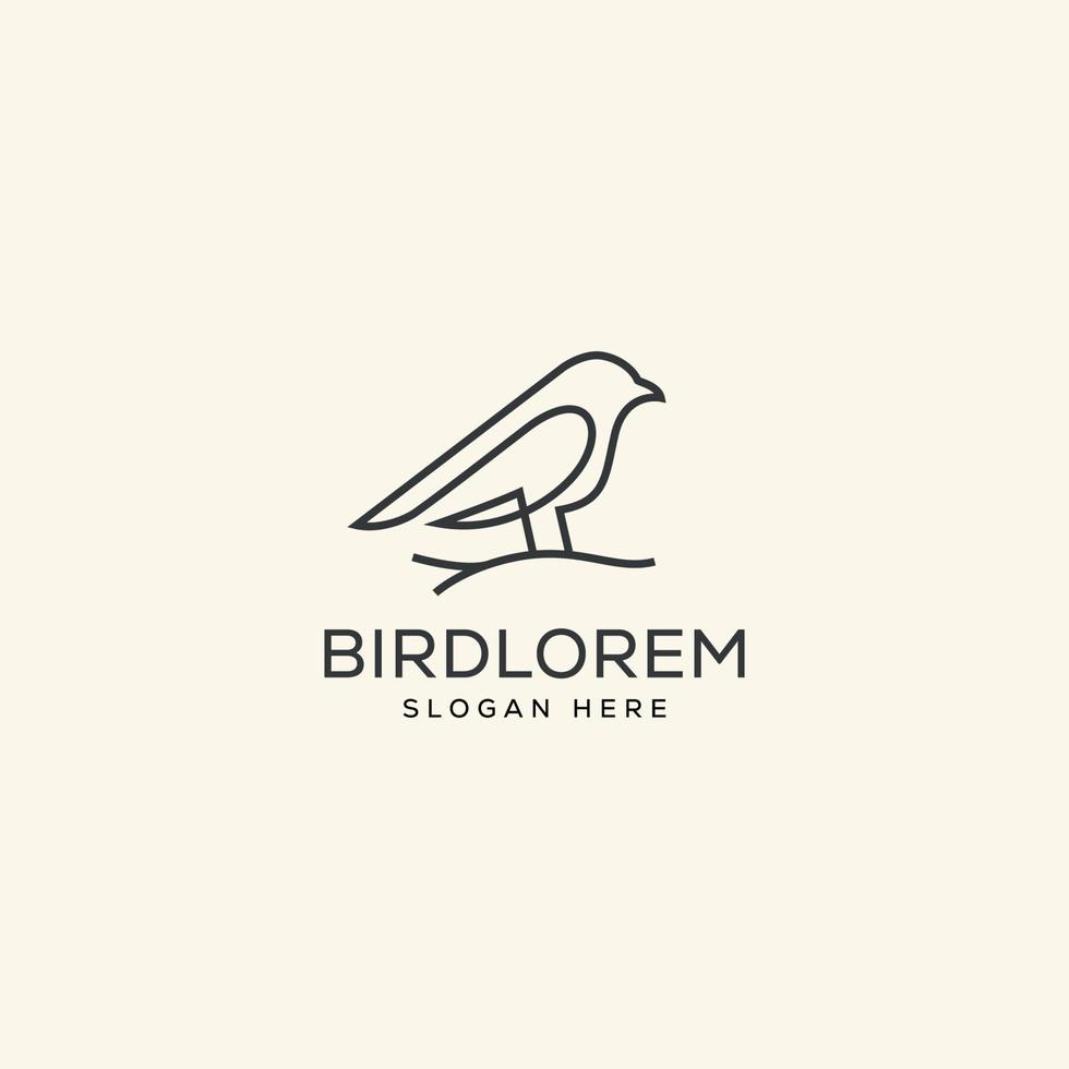 Bird line art logo tmplate vector