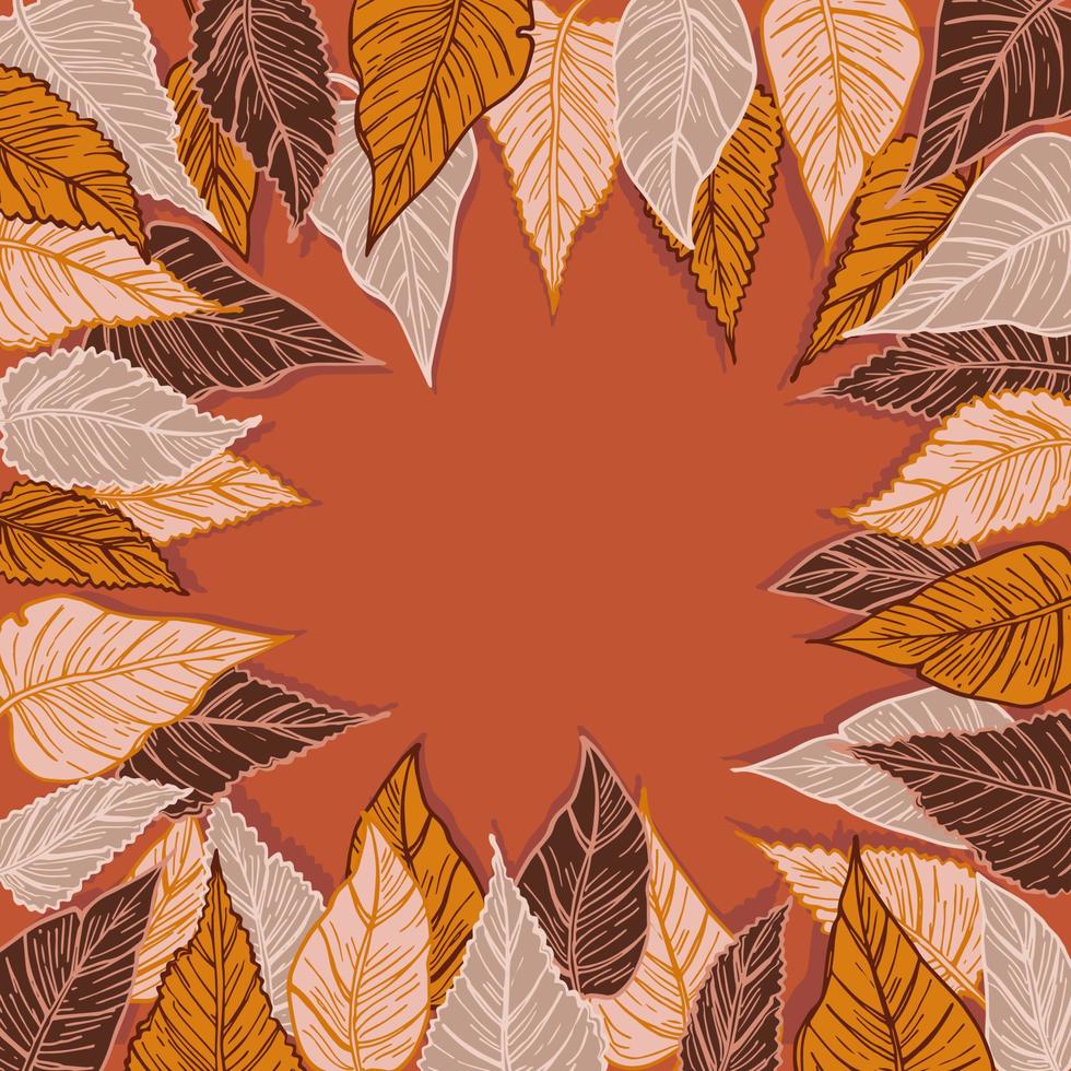 seasonal autumn vector design for cards, posters or flyers with fallen yellowed leaves