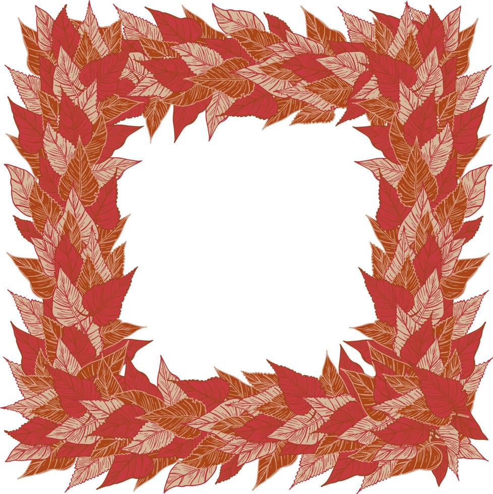 diseño de vector de marco de otoño estacional para tarjetas, carteles o volantes con hojas amarillentas caídas