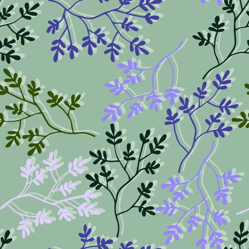 ramas con hojas de colores patrón transparente de vector