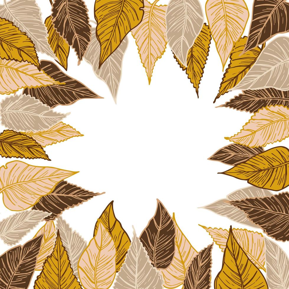 diseño vectorial estacional de otoño para tarjetas, carteles o volantes con hojas amarillentas caídas vector
