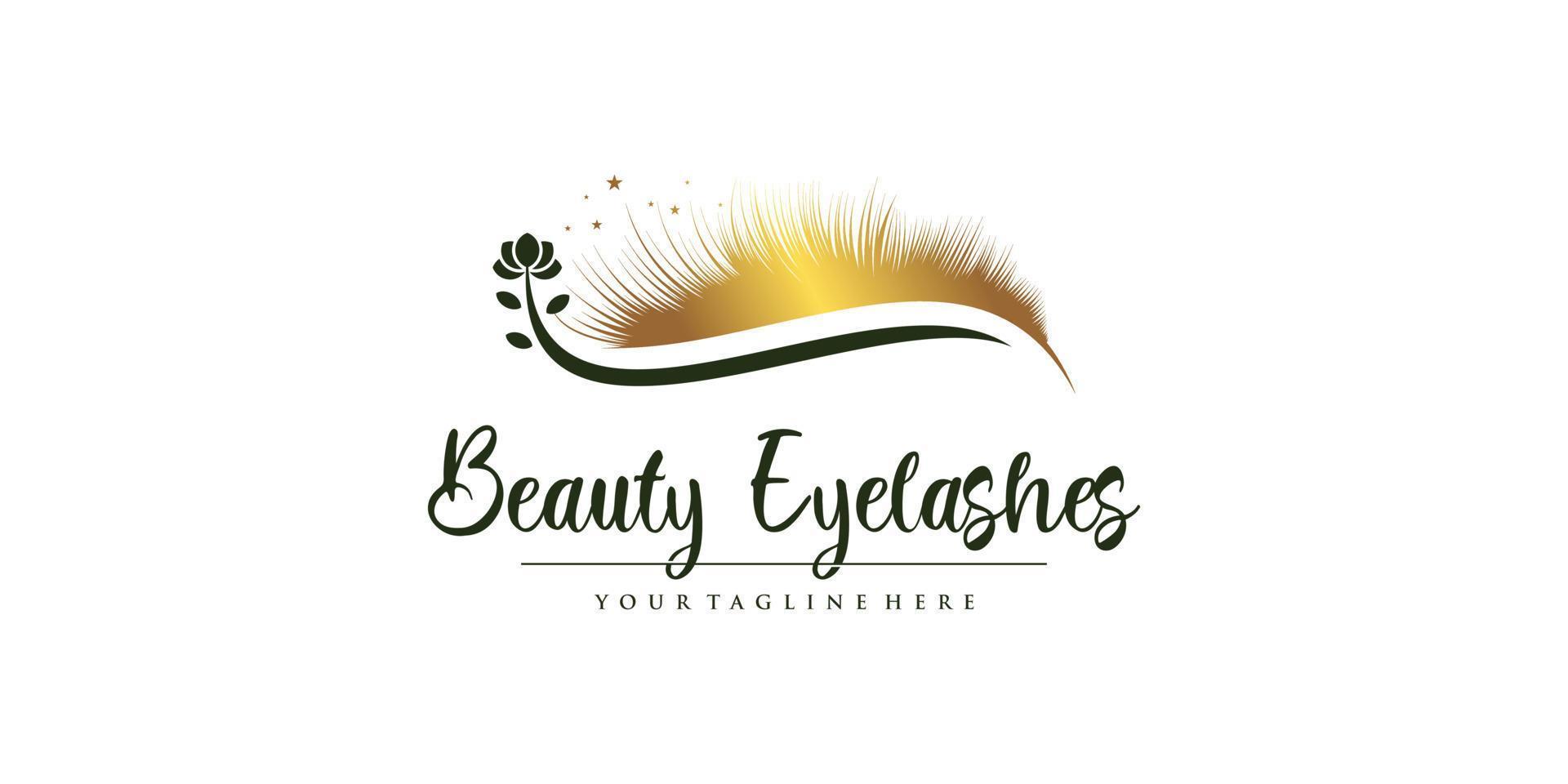 Eyelashes logo design with modern abstract concept Premium Vector