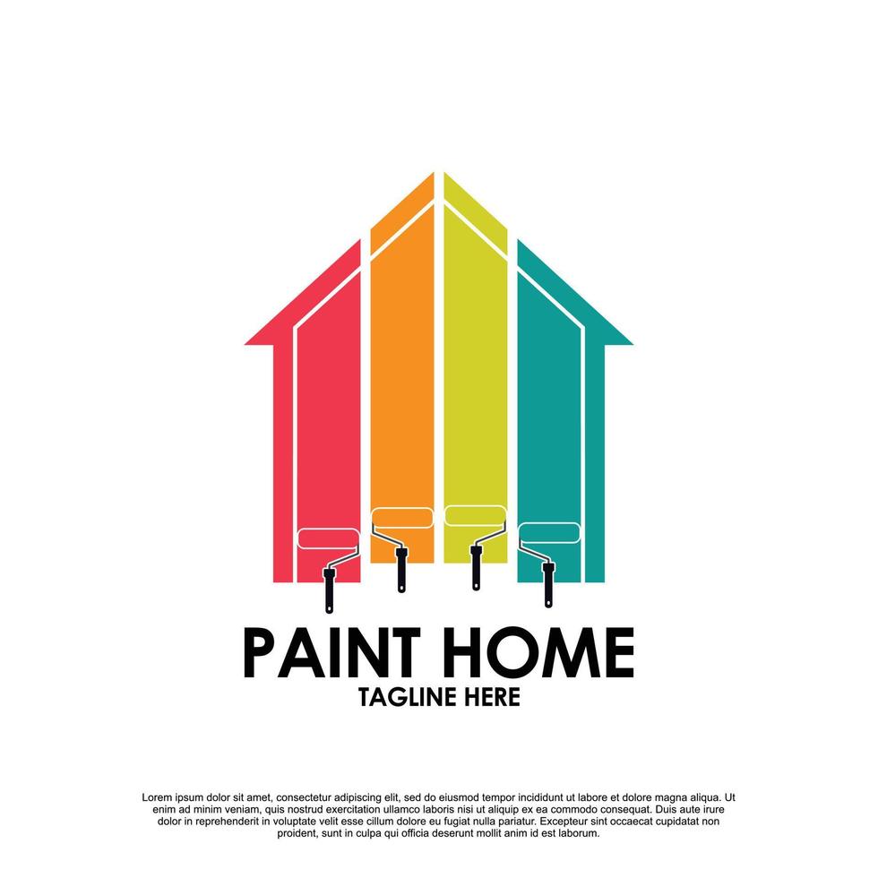 Paint house logo template isolated in white background Premium Vector