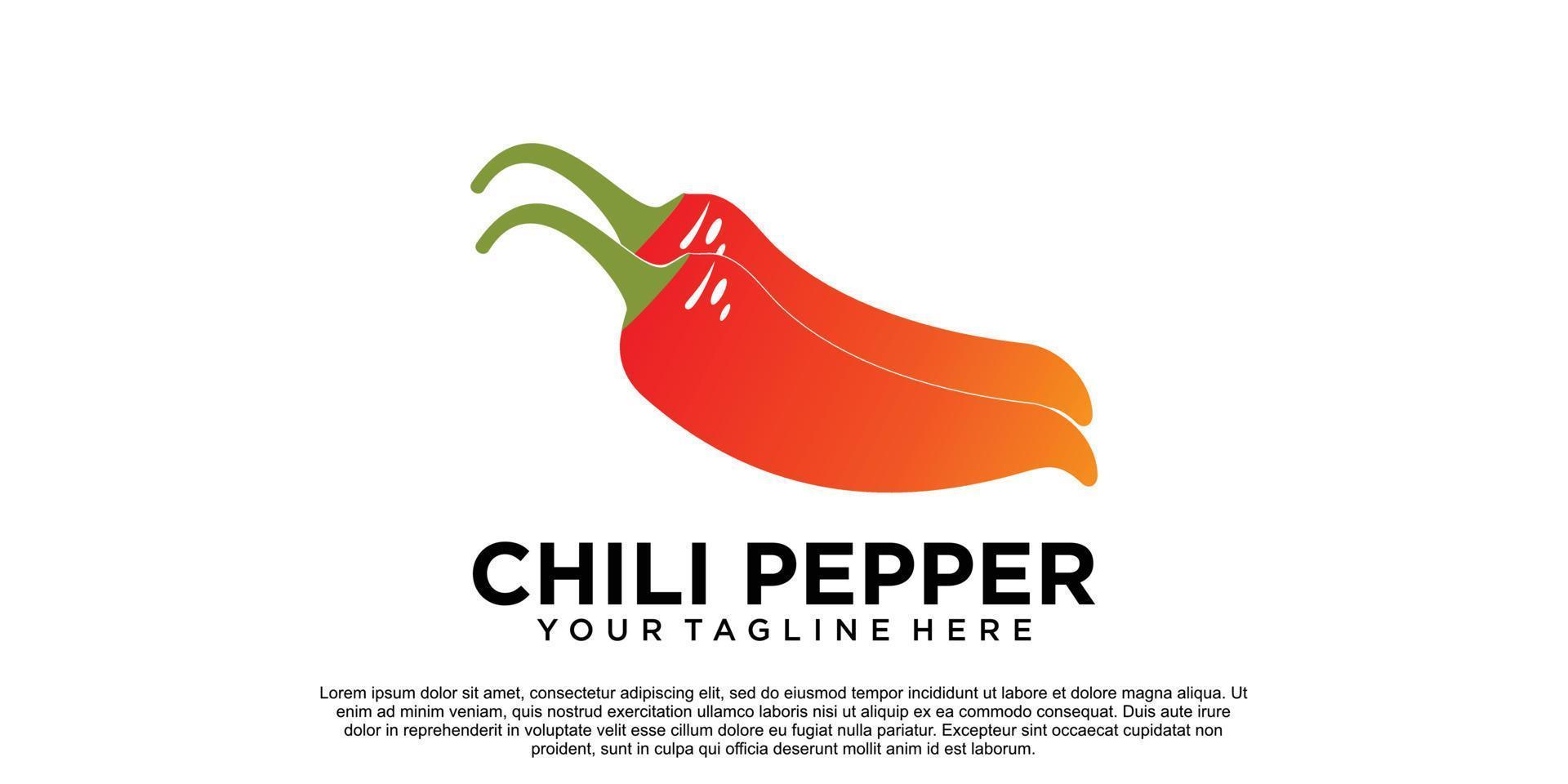 Chili logo design unique concept Premium Vector