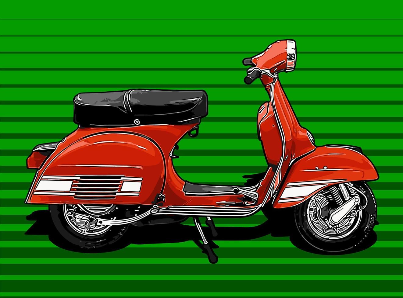 scooter clásico de 2 tiempos4 vector