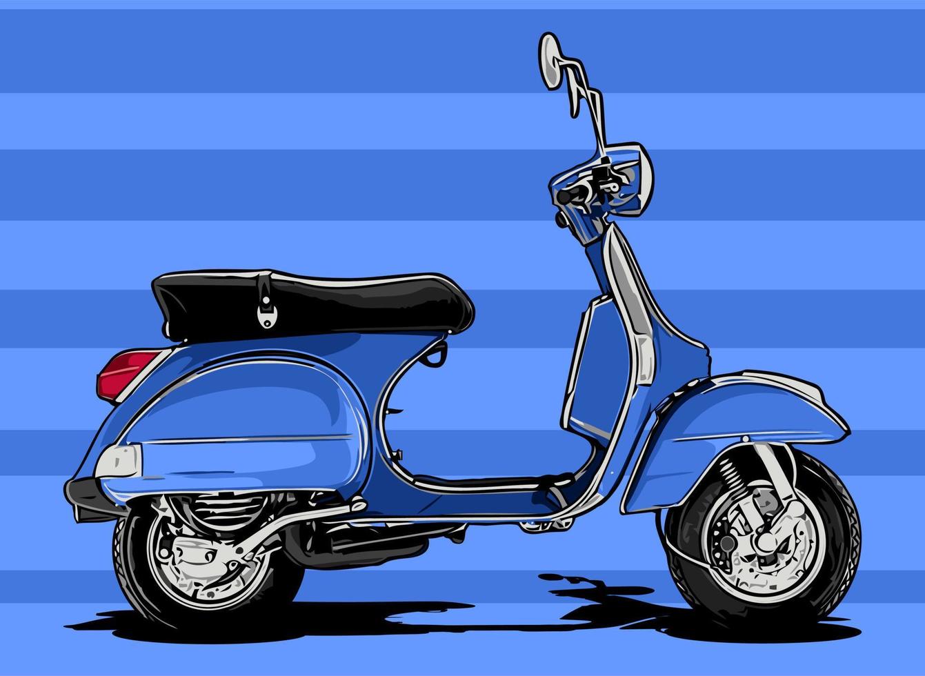 scooter clásico de 2 tiempos2 vector