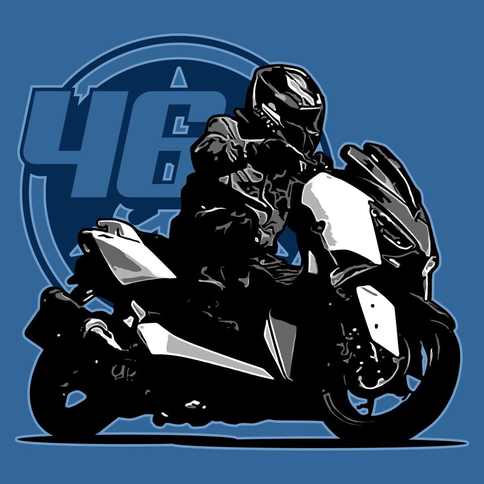 biker riding a motorbike vector template2