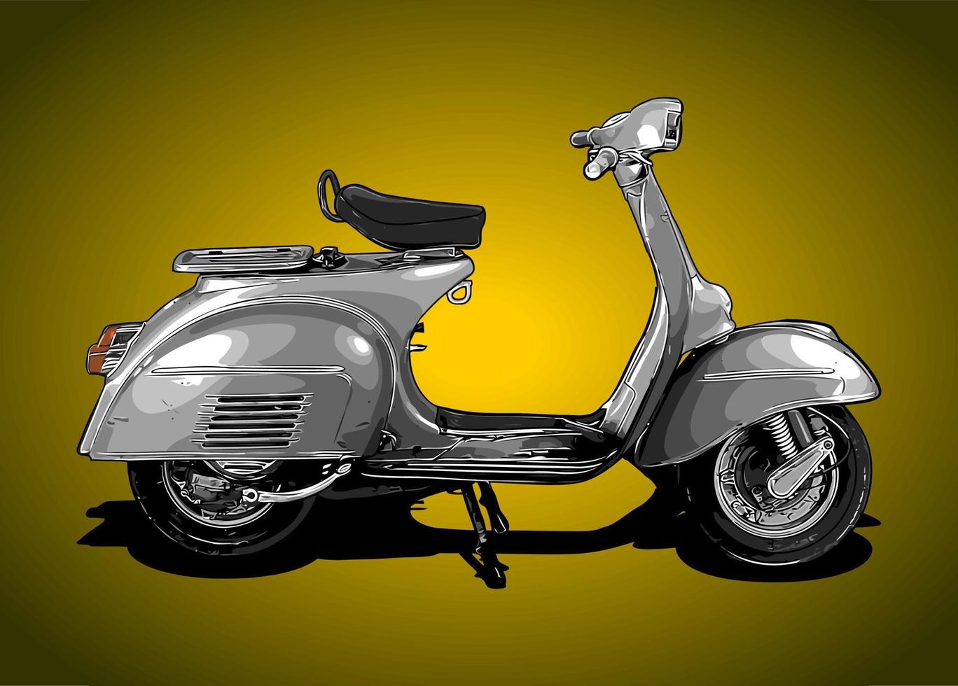 2 stroke classic scooter vector