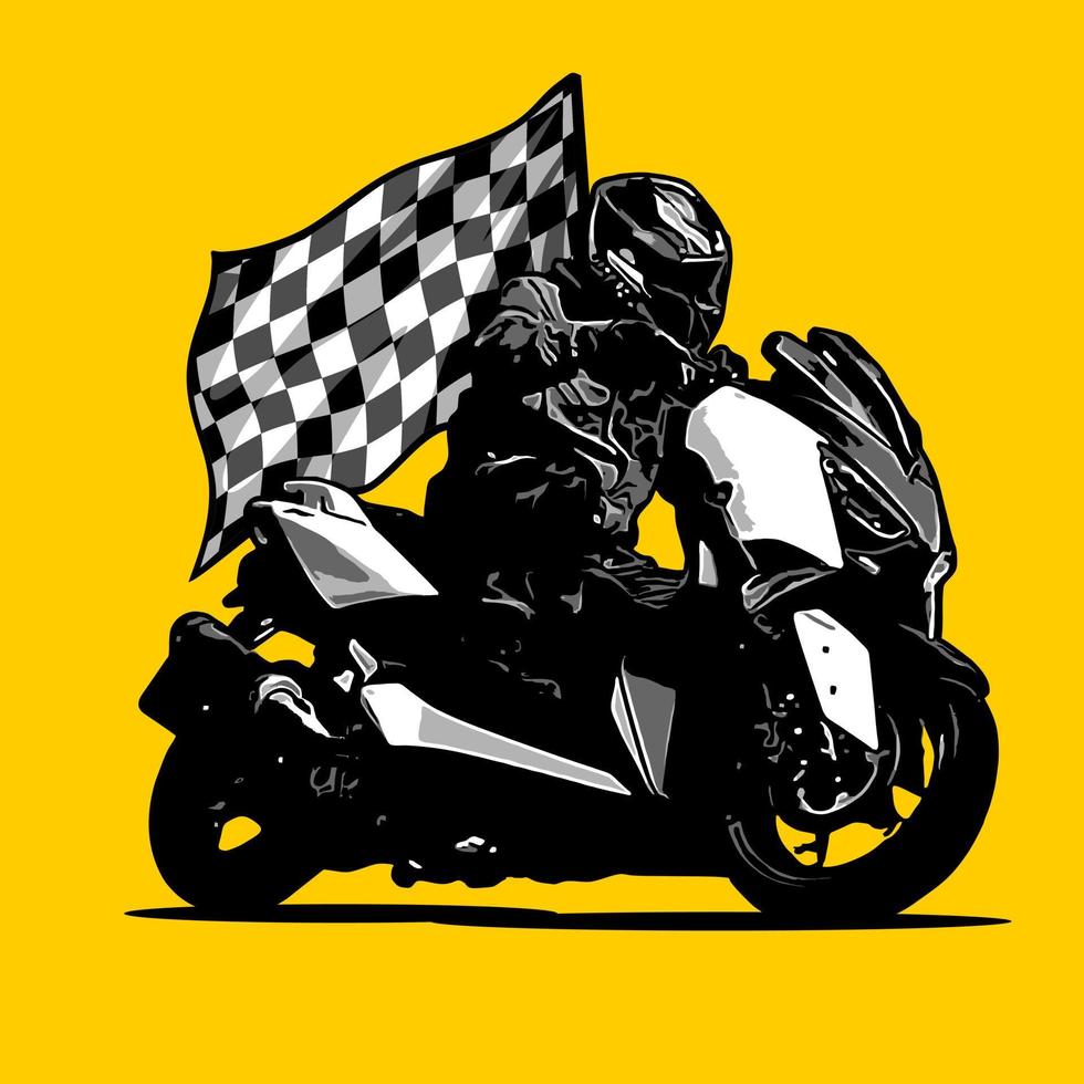 automatic scooter with flag vector