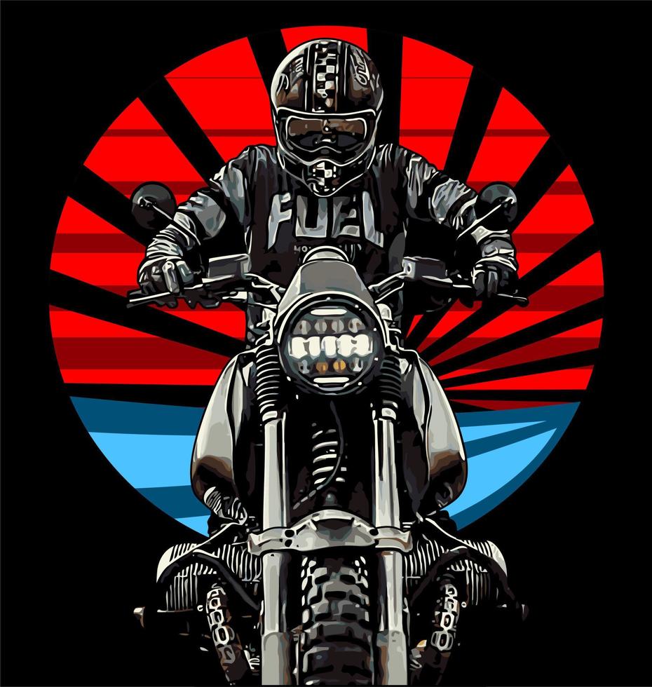 vista frontal de la bicicleta scrambler vector