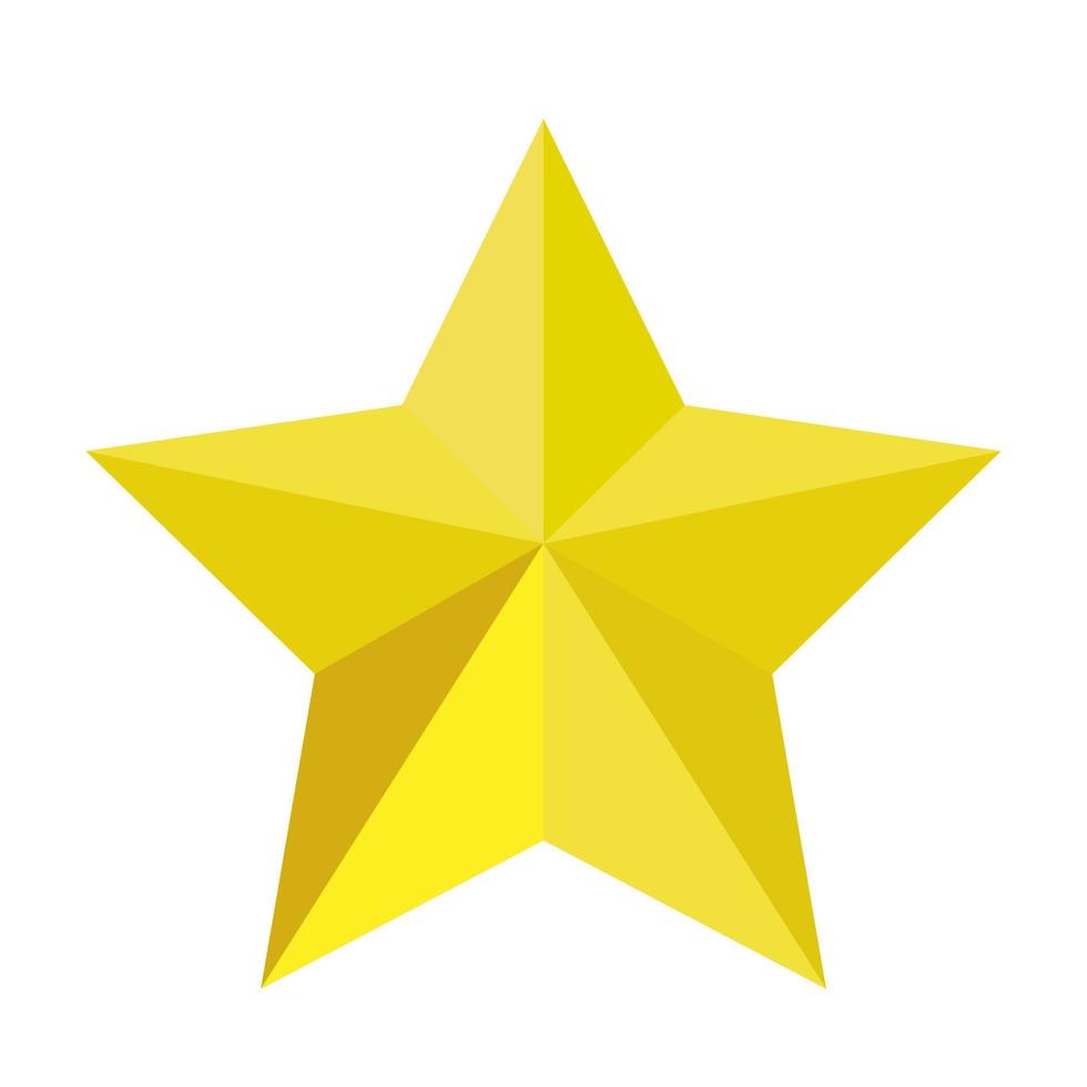 Yellow star vector flat shape element sign isolated white icon