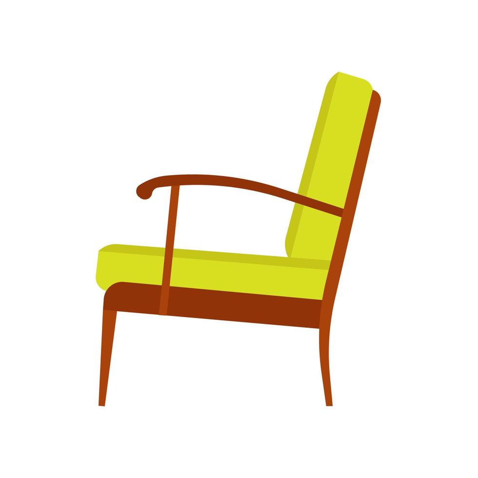 Armchair decoration comfort wooden business stylish vector icon. Relax elegant room interior side view trendy furniture