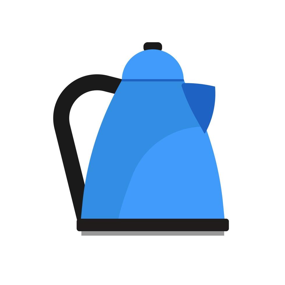 Electric kettle appliance illustration domestic vector icon. Kitchen handle boil teapot water isolated white. Utensil equipment