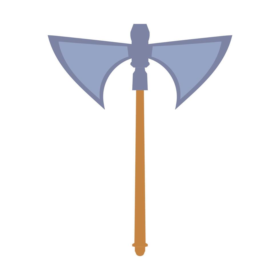 Axe tool vector illustration wood weapon symbol icon. Heavy axe blade warrior weapon equipment. Handle ex hatchet sharp object. Cartoon silhouette viking weapon element. Adventure warrior symbol