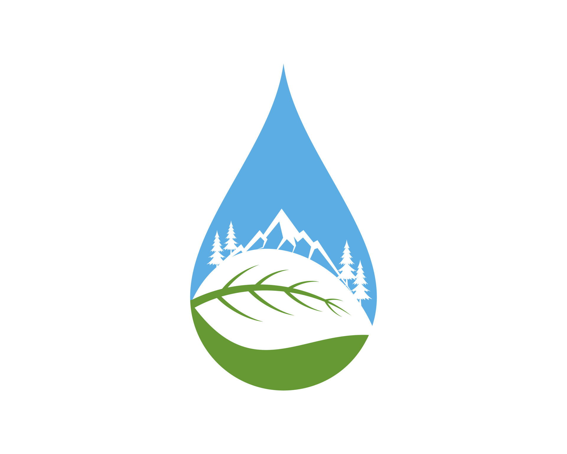 Water drop with mountain inside 10845355 Vector Art at Vecteezy