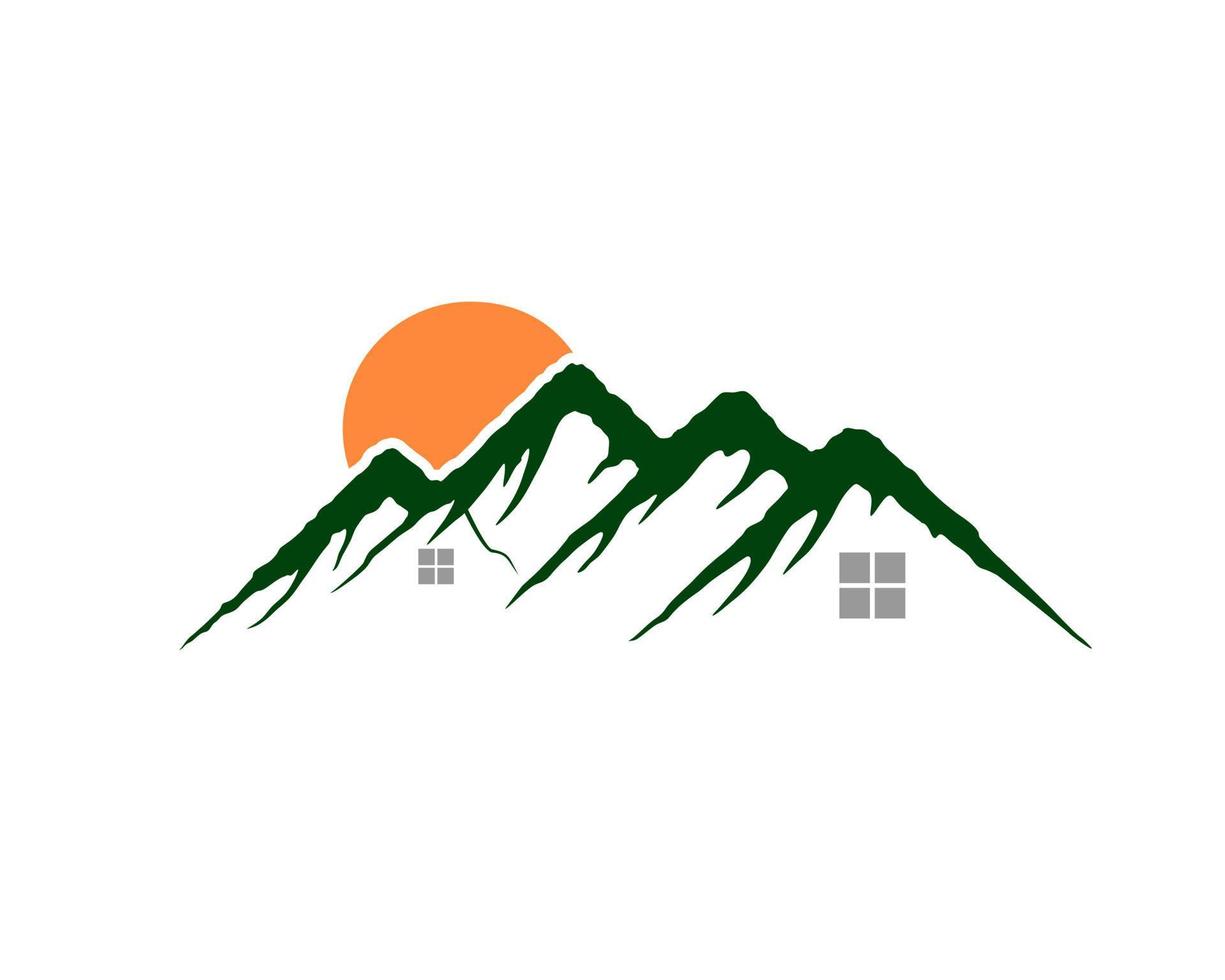 Real estate with mountain design vector