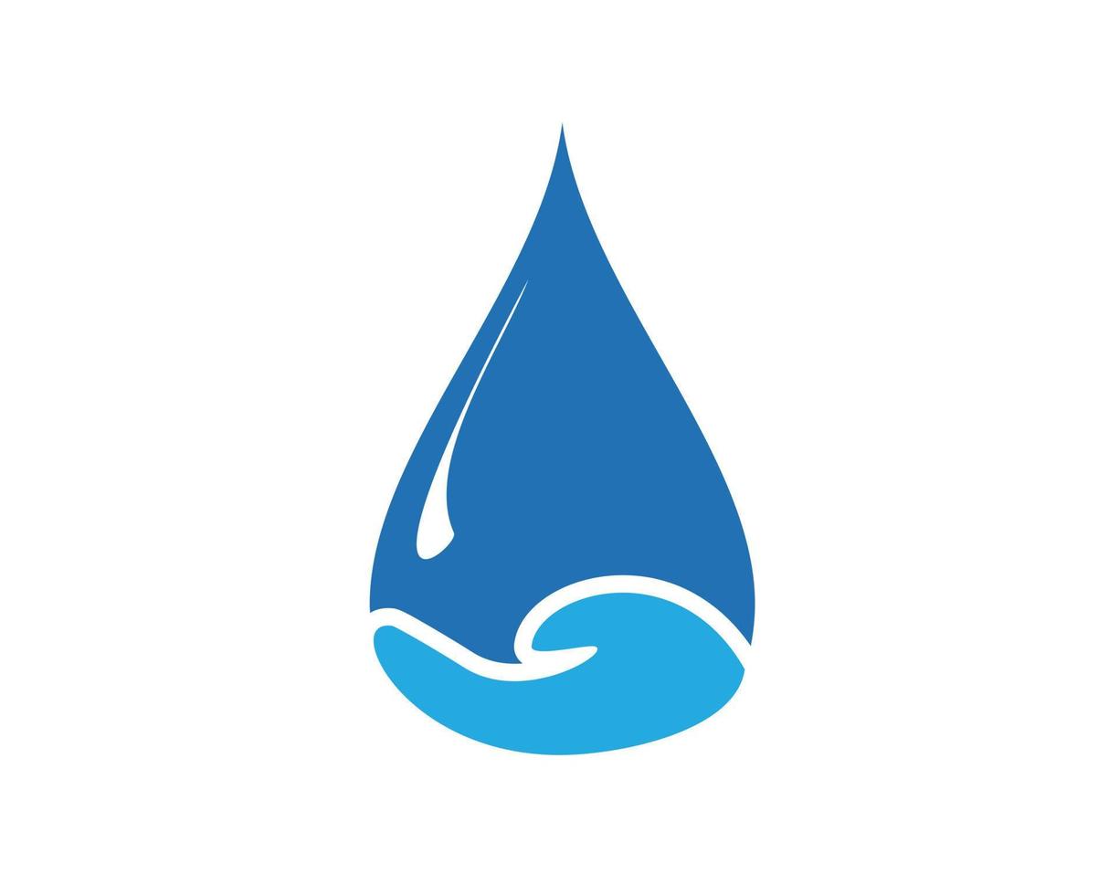 Water drop with hand inside vector