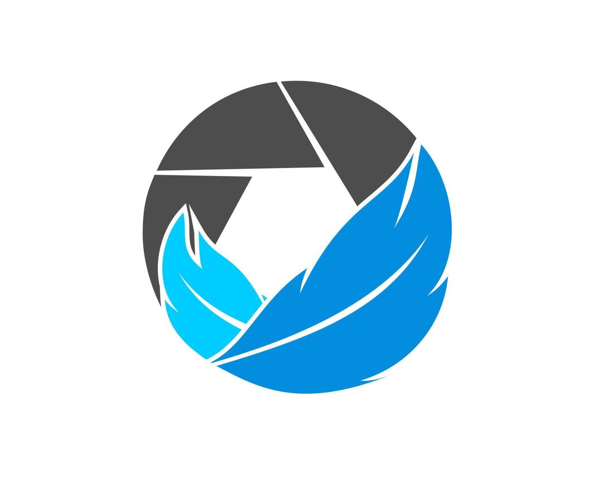 Lens with bird feather vector